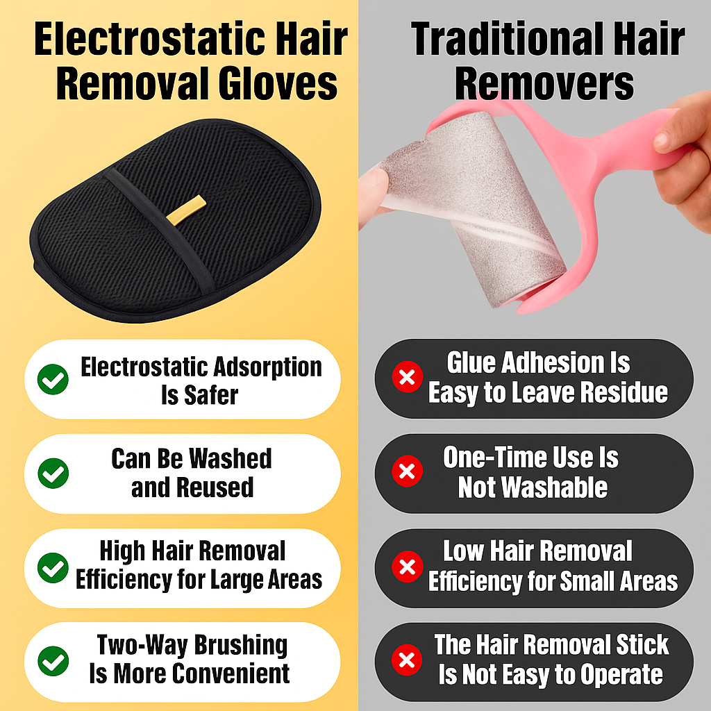 Pet hair cleaning gloves