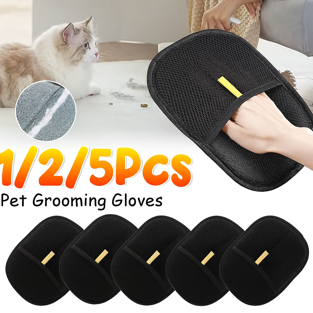 Pet hair cleaning gloves